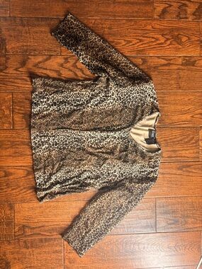 Erika Leopard Print Crewneck Top - Brown & Black